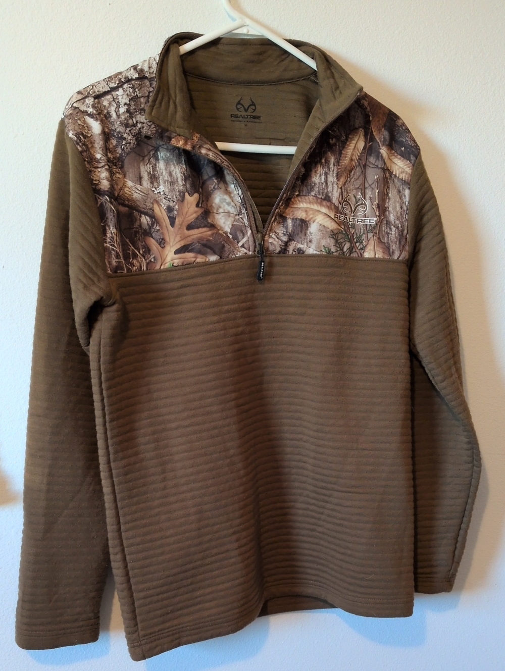 Realtree Olive Camo Yoke Half-Zip Fleece Pullover